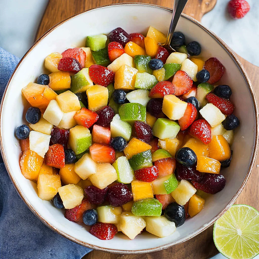 Honey Lime Rainbow Fruit Salad