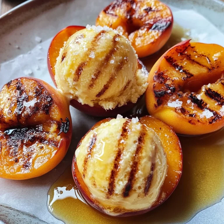 Grilled Peaches with Vanilla Ice Cream