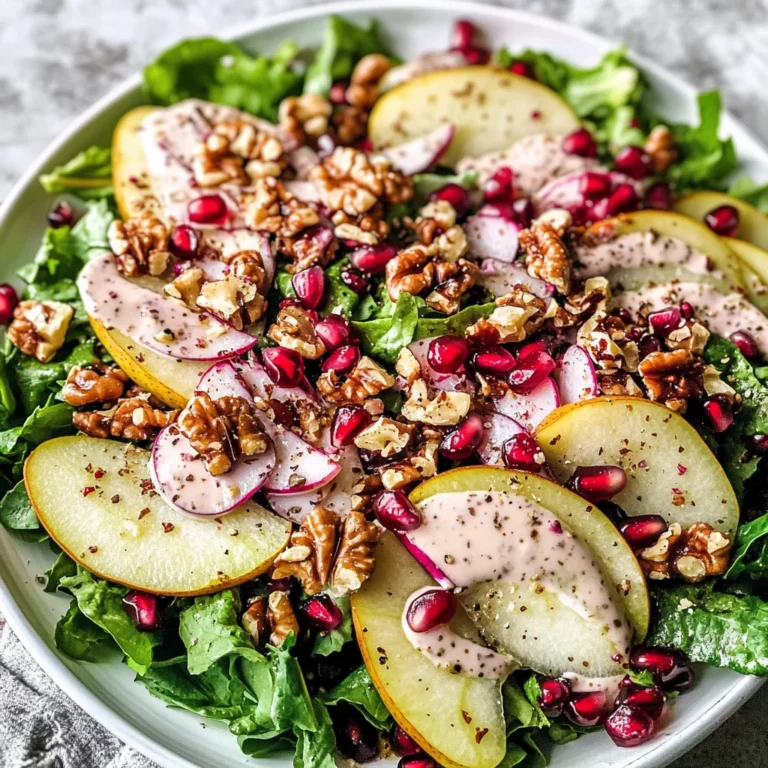 Pear Salad with Creamy Pomegranate Dressing