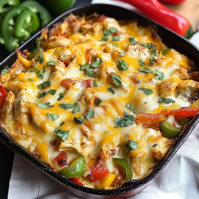 Chicken Fajitas Casserole (easy and cheesy!)