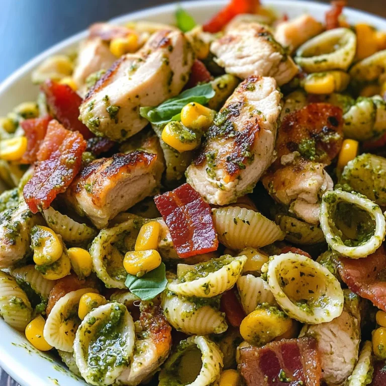 Chicken and Corn Pasta Salad with Turkey Bacon