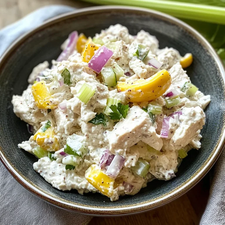 Cottage Cheese Chicken Salad with Banana Peppers
