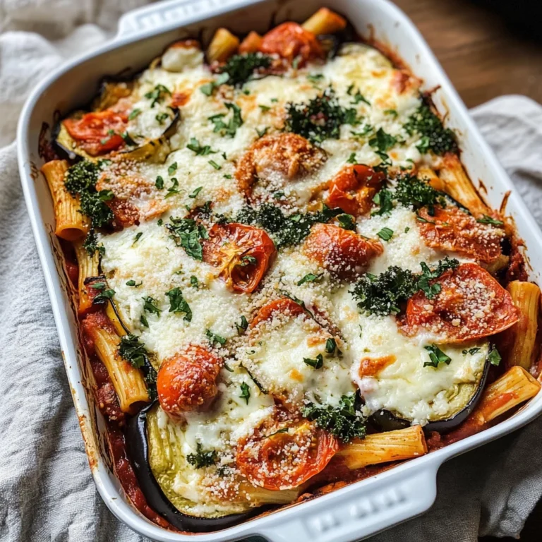 Eggplant Pasta Bake With Tomato & Zucchini