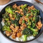 Honey Sriracha Ground Chicken and Broccoli