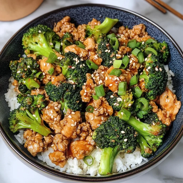 Honey Sriracha Ground Chicken and Broccoli