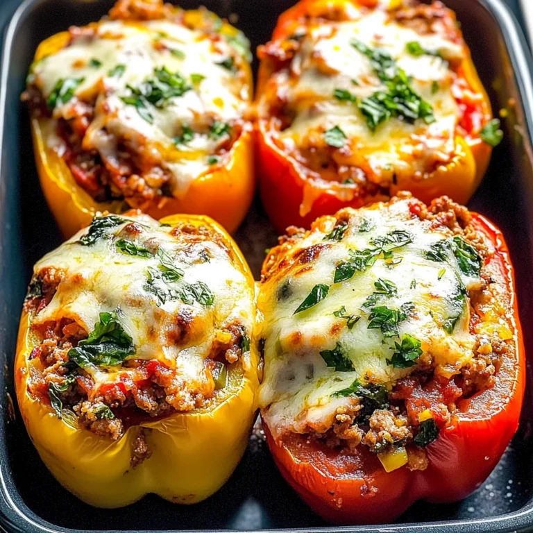Low Carb Lasagna Stuffed Peppers