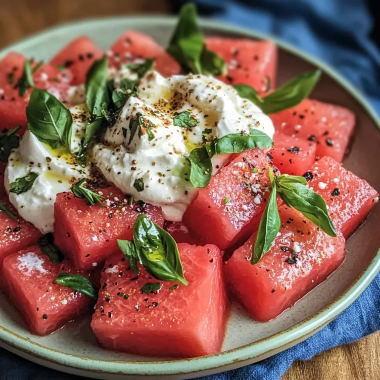 Marinated Watermelon Salad with Whipped Feta Dip