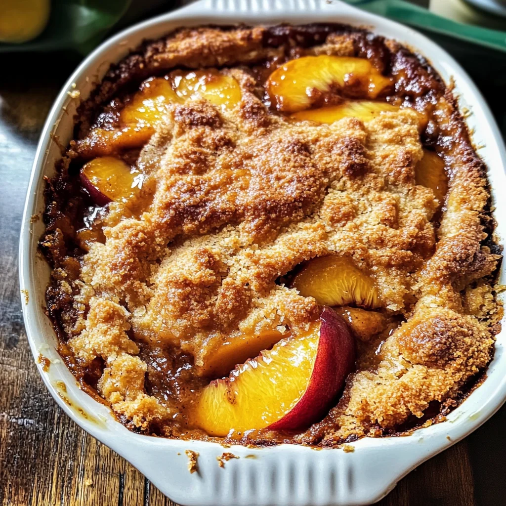 Old School Easy Brown Sugar Peach Cobbler