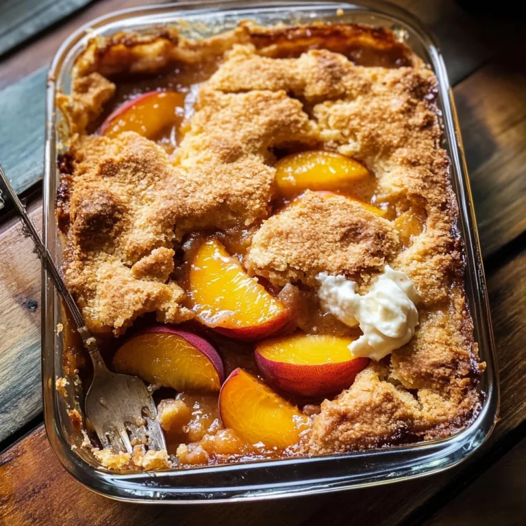 Old School Easy Brown Sugar Peach Cobbler
