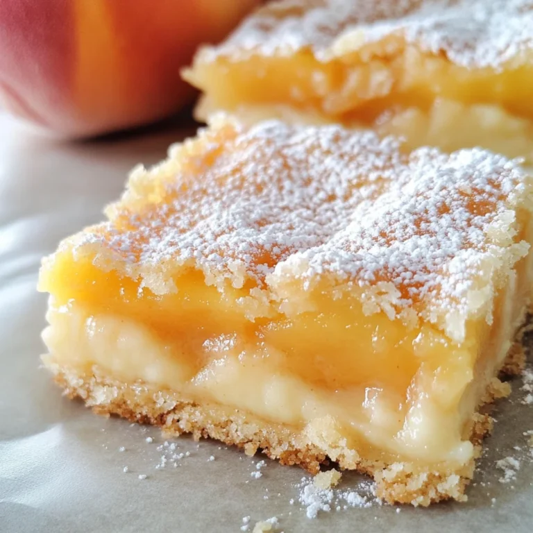 Peach Nectar Custard Bars