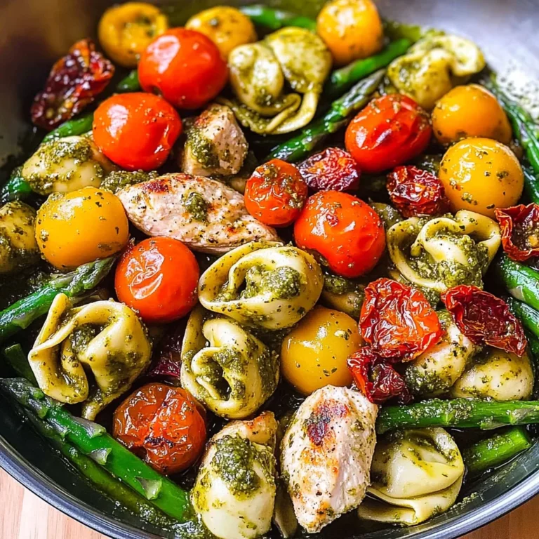 Pesto Chicken Tortellini and Veggies