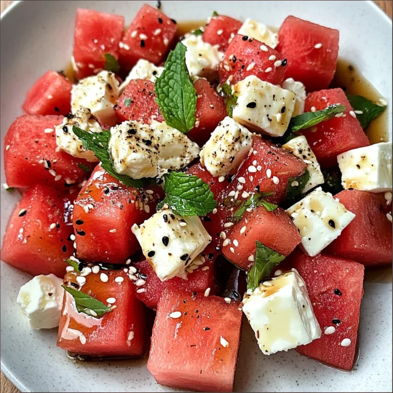 Watermelon and Feta Salad with Honey Balsamic Vinaigrette