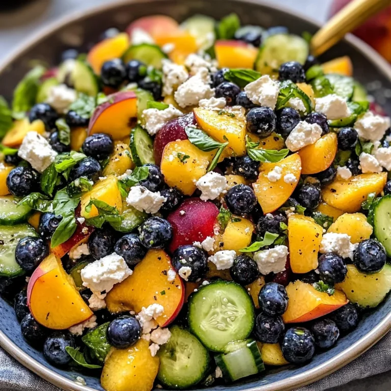 Blueberry Peach Feta Salad