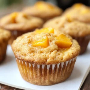 Healthy Honey Peach Muffins