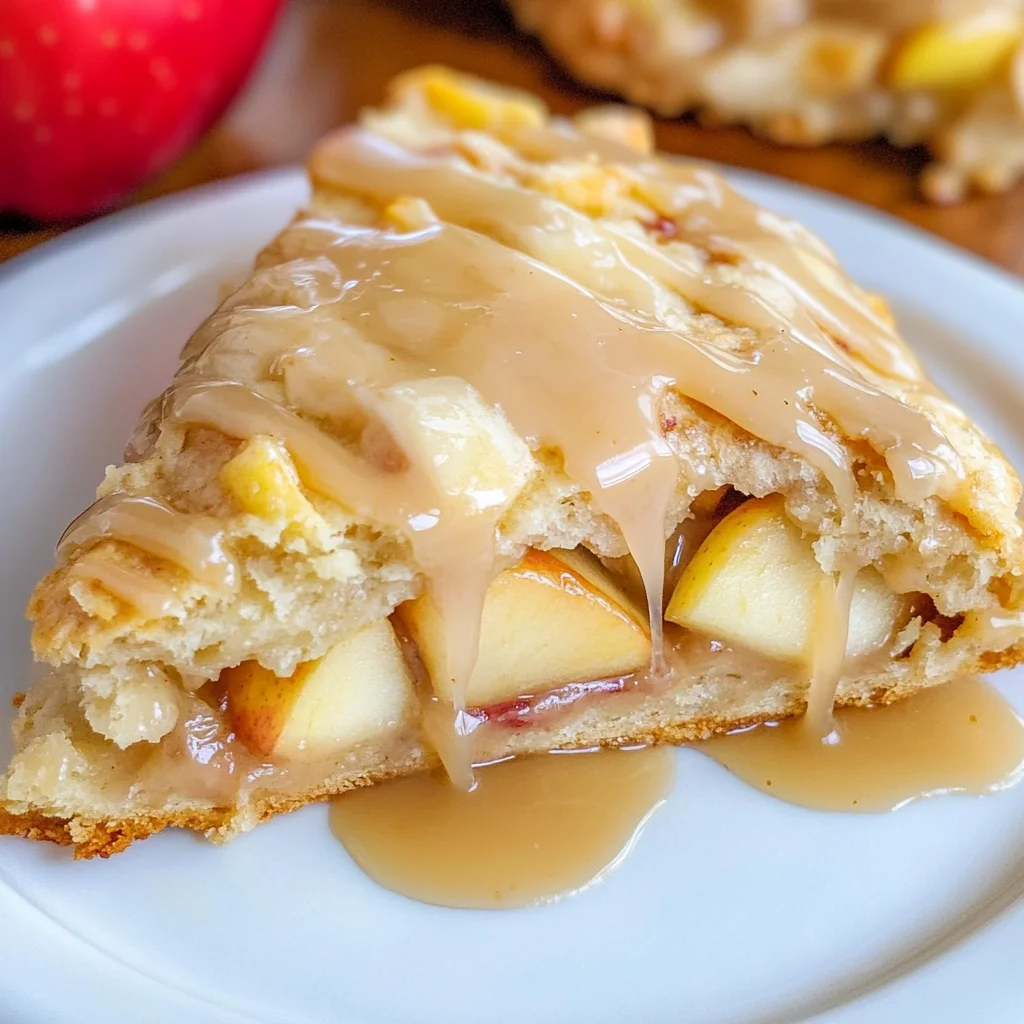 Moist Apple Scones with Maple Glaze