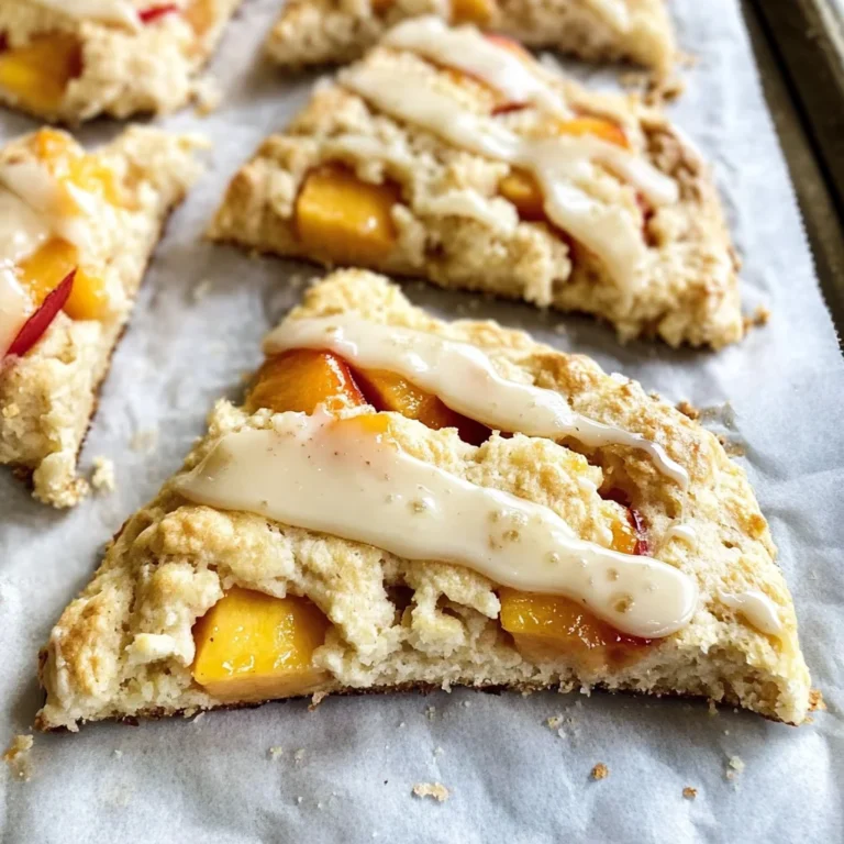 Peach Scones with Honey Vanilla Glaze