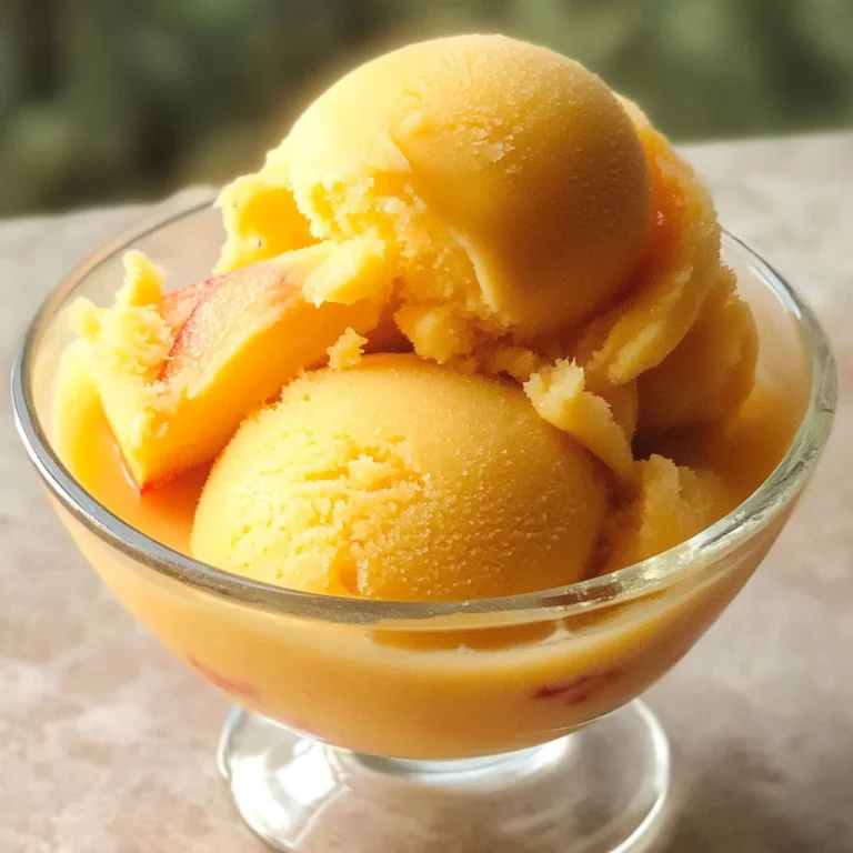 The Best Peach Sorbet Without Ice Cream Maker