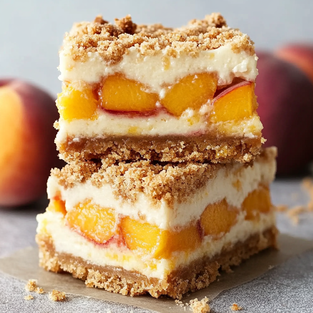 Peaches and Cream Desserts: Irresistible Peach Cobbler Cheesecake Bars for Every Occasion
