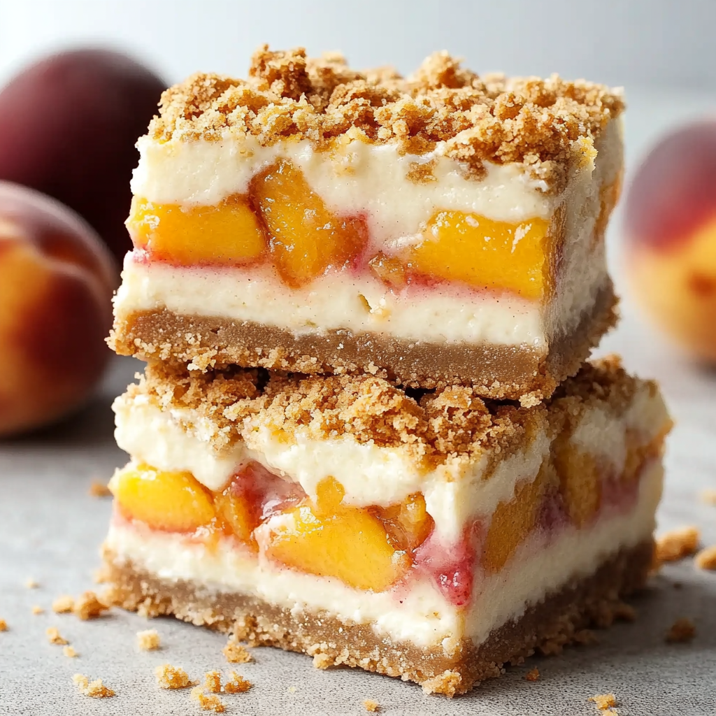Peaches and Cream Desserts: Irresistible Peach Cobbler Cheesecake Bars for Every Occasion