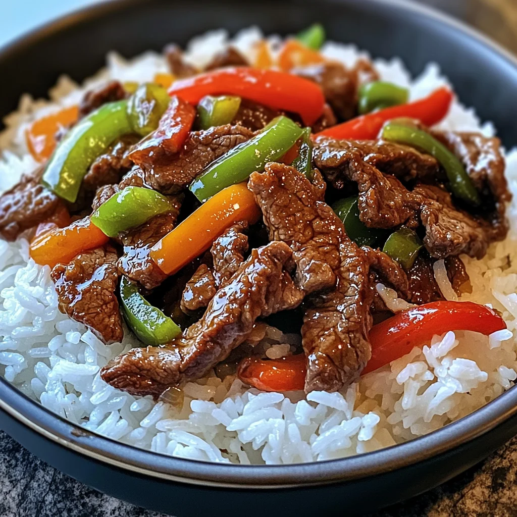 Beef & Pepper Stir-Fry with Rice
