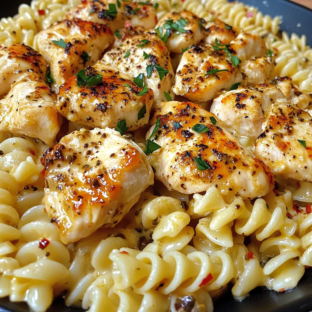 Cajun Chicken Rotini with Mozzarella Garlic Butter Sauce