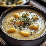 Cheddar Garlic Herb Potato Soup