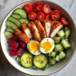 Crispy Chicken & Veggie Power Bowl with Avocado & Egg