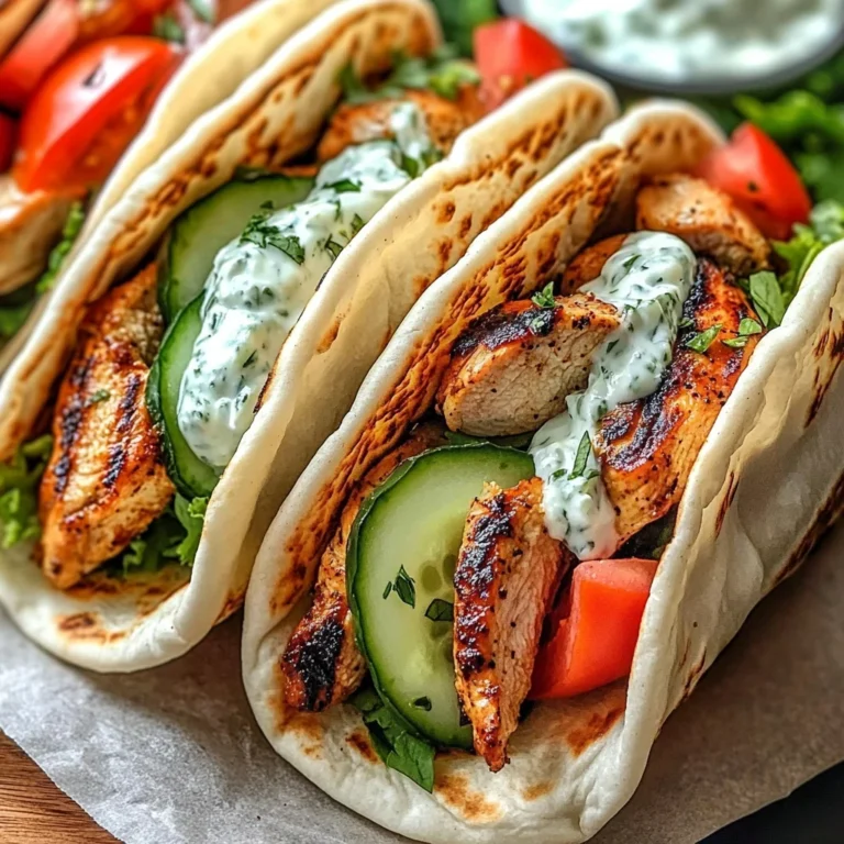 Greek Chicken Gyros with Cucumber Tzatziki