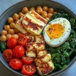Halloumi & Chickpea Power Bowl with Soft-Boiled Egg