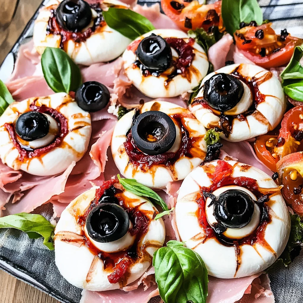 Halloween Antipasto Eyeballs Appetizer