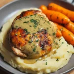 Herb-Cream Chicken with Mashed Potatoes & Glazed Carrots