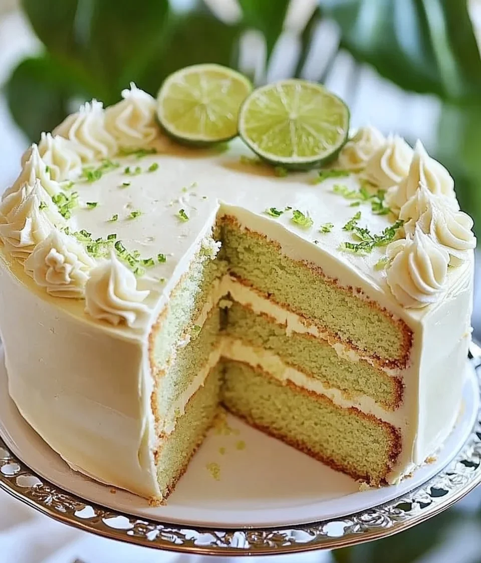 Key Lime Cake with Key Lime Cream Cheese Frosting