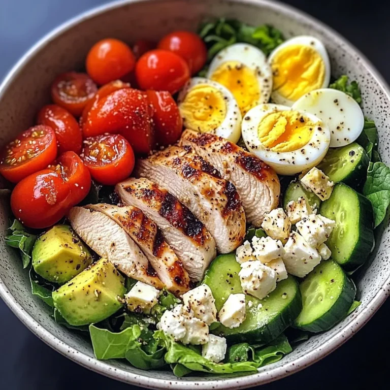 Mediterranean Chicken & Egg Salad Bowl with Avocado & Feta
