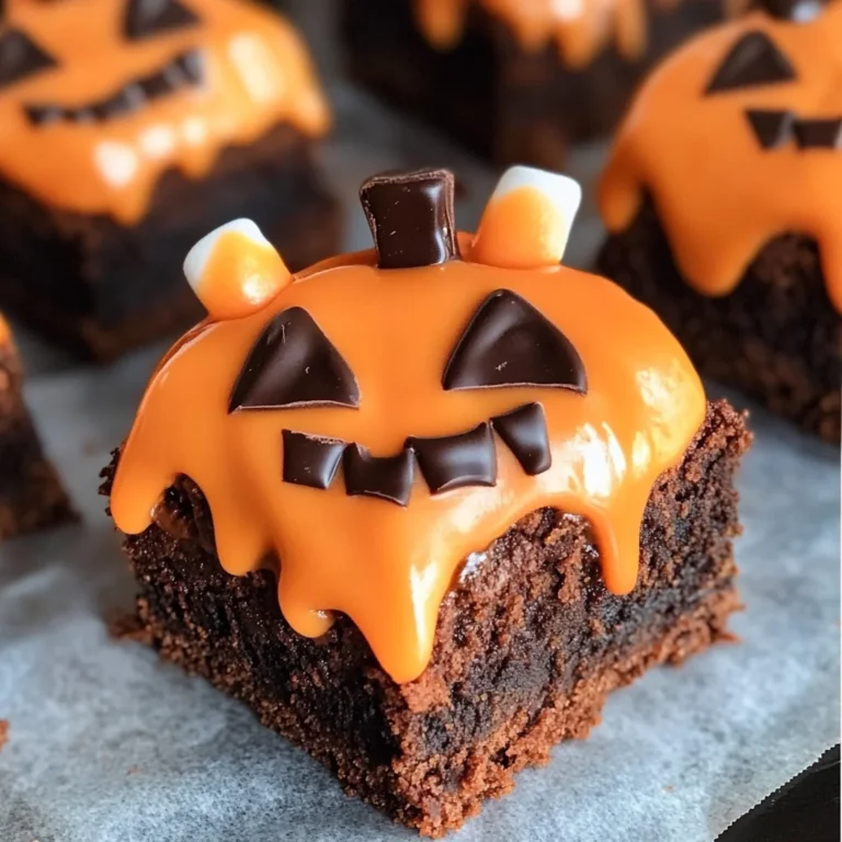Melted Jack O' Lantern Brownies