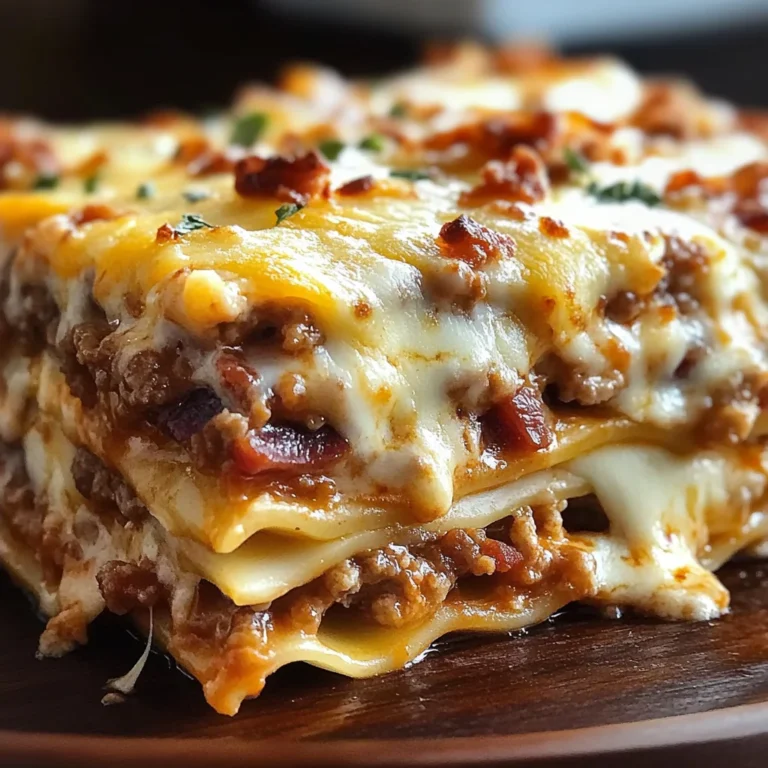 Parmesan Garlic Turkey Bacon Cheeseburger Lasagna Recipe