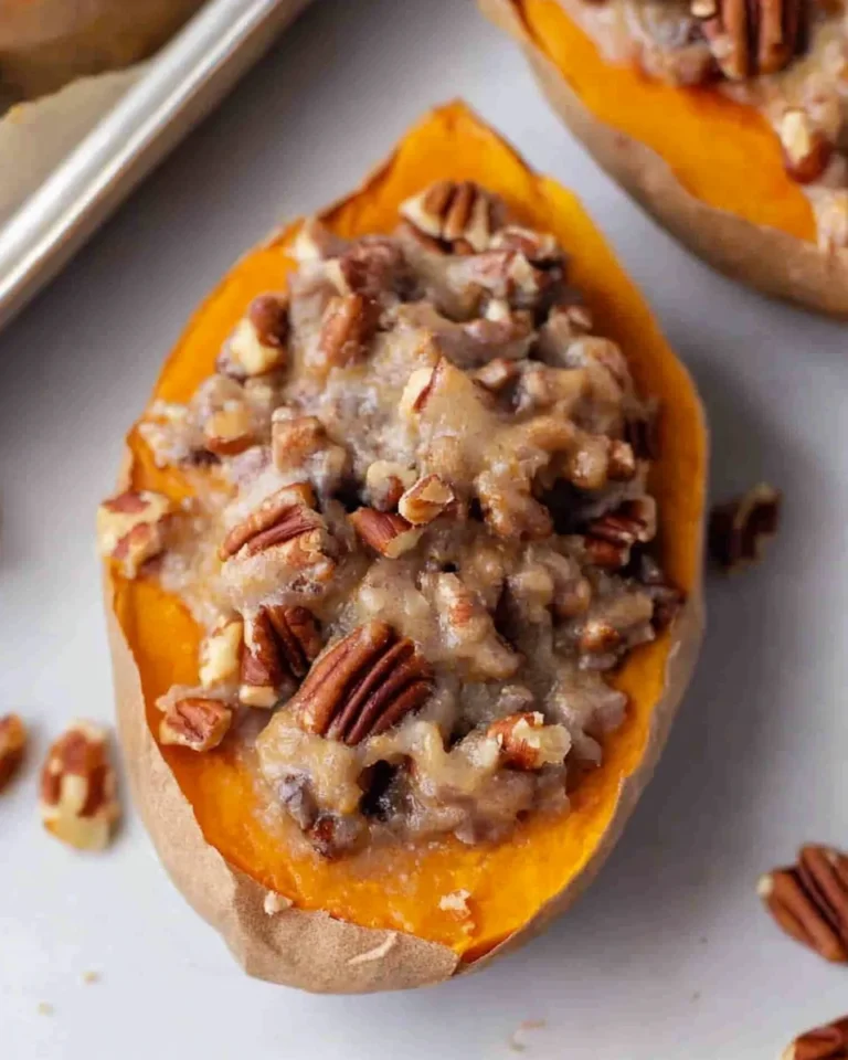 Pecan pie double baked sweet potatoes