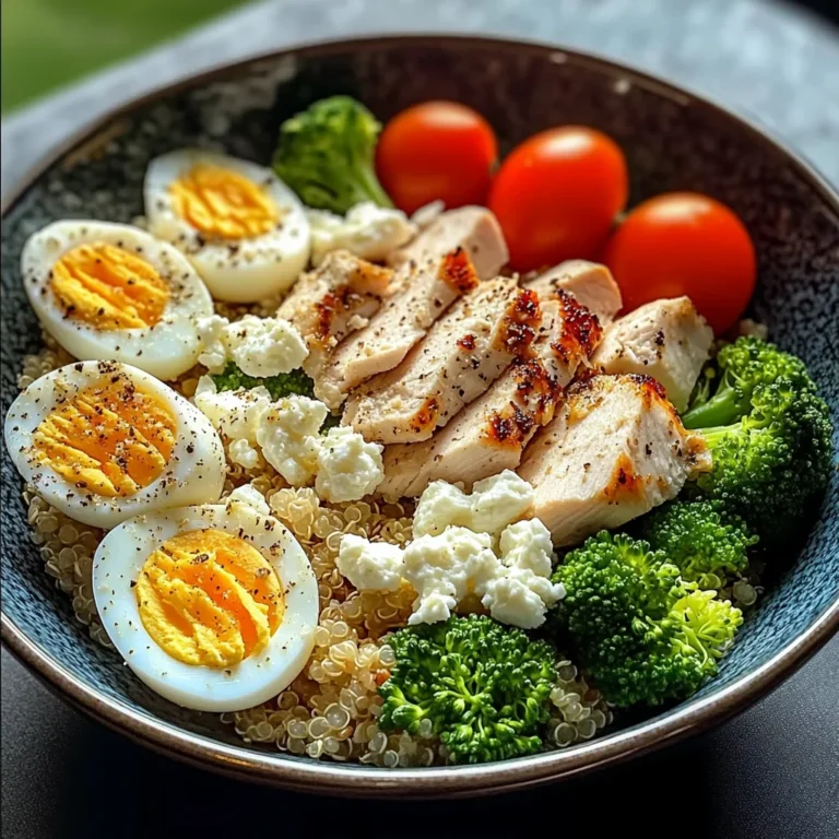 Protein-Packed Quinoa Bowl with Chicken, Eggs & Feta