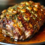Roasted Lamb Leg with Honey-Dijon Glaze