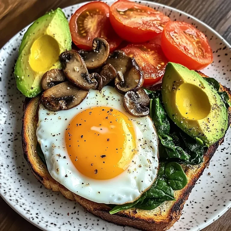 Savory Breakfast Plate with Mushrooms & Avocado