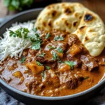 Slow-Cooked Beef Curry with Garlic Naan