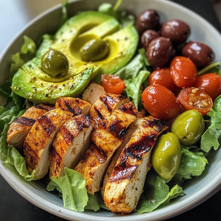 Spiced Grilled Chicken Salad with Avocado & Olives