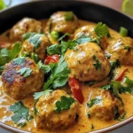 Thai Chicken Meatballs in Creamy Coconut Curry
