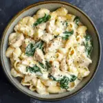 Creamy Chicken Pasta with Turkey Bacon and Spinach