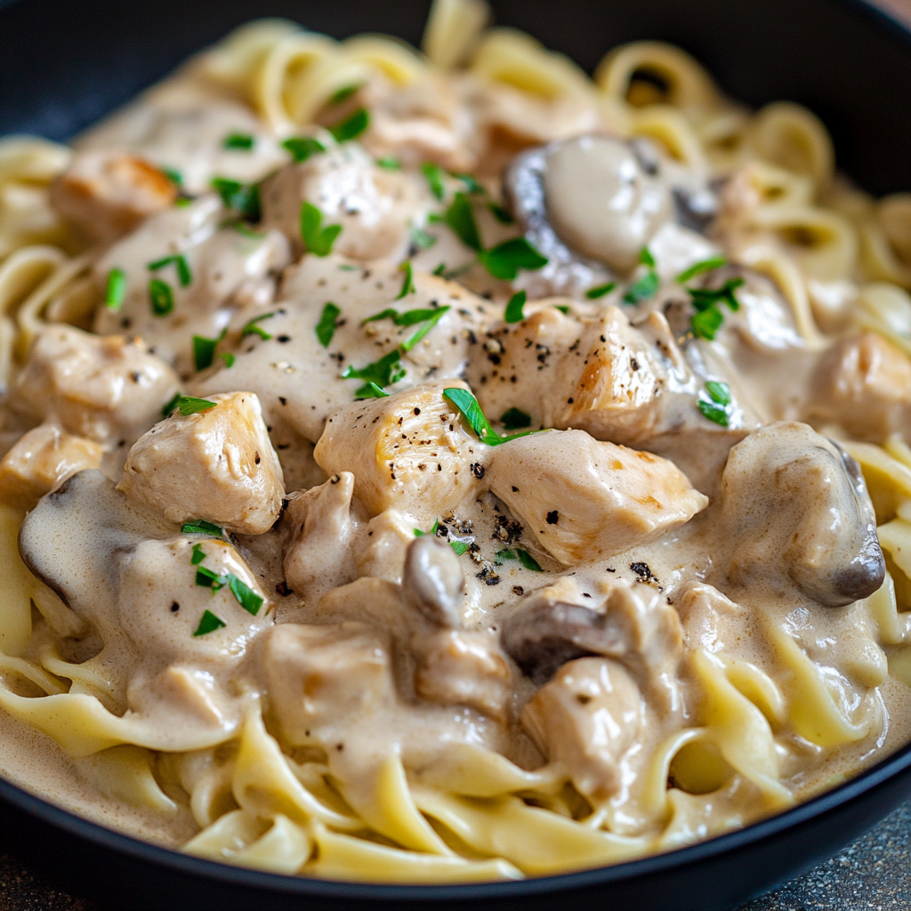 Creamy Chicken turkey Bacon Stroganoff