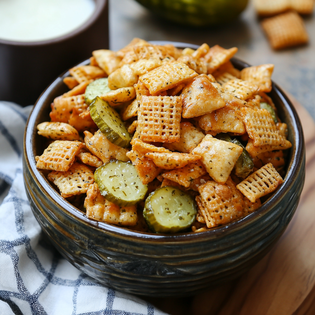 Dill Pickle Chex Mix: A Tangy Snack Sensation