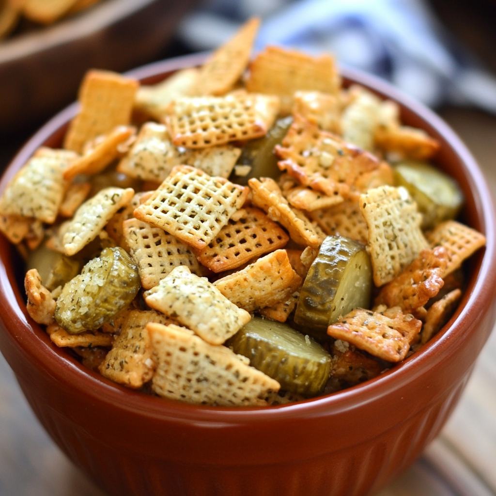 Dill Pickle Chex Mix: A Tangy Snack Sensation