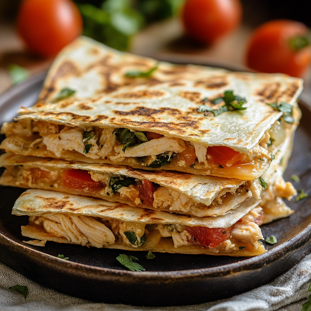 Easy Chicken Turkey Bacon Ranch Quesadilla