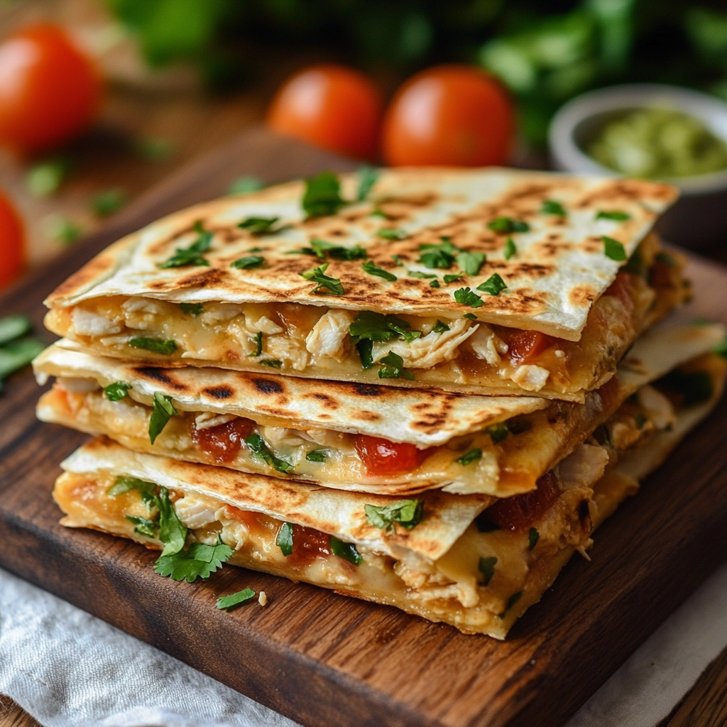 Easy Chicken Turkey Bacon Ranch Quesadilla