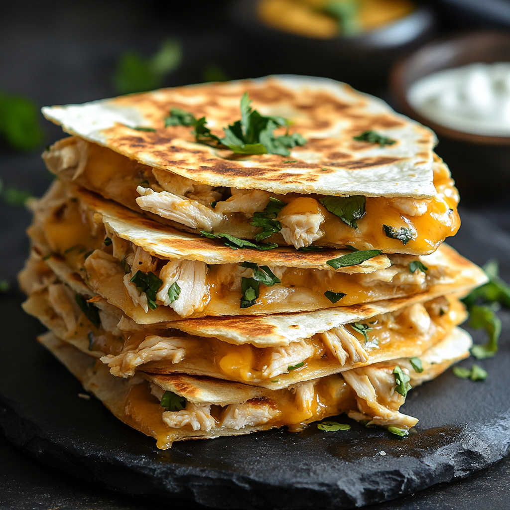 Easy Chicken Turkey Bacon Ranch Quesadilla
