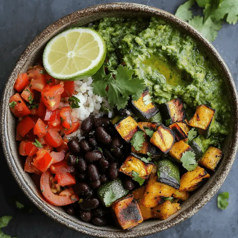 Grilled Veggie Burrito Bowls with Black Beans & Green Rice (Vegetarian, Vegan)
